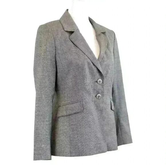 NWT Classiques Entier Wool Blazer Suit Jacket Gray Brown Color Size 8 Petite - Picture 7 of 8